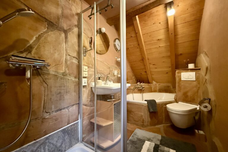 Blick auf die Dusche