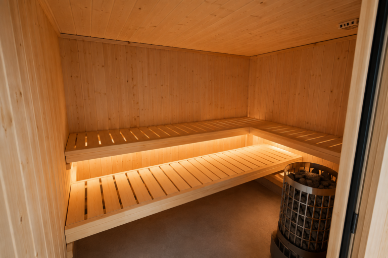 Innenbereich der hauseigenen Sauna
