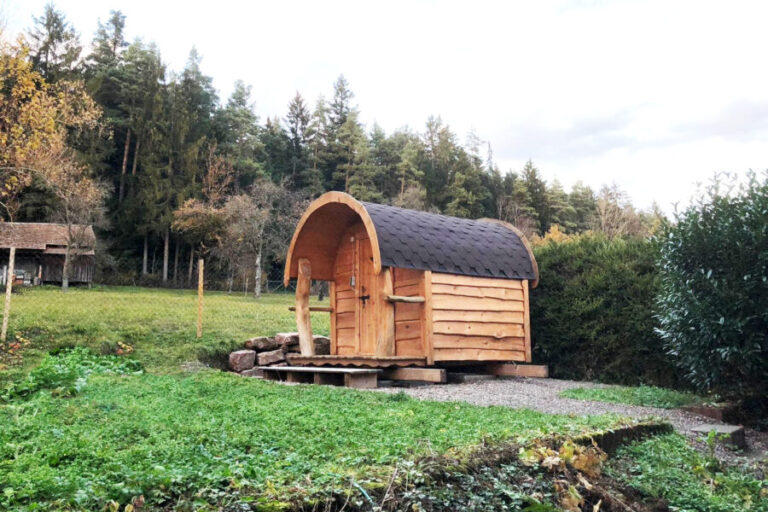 Die Außenansicht der Sauna