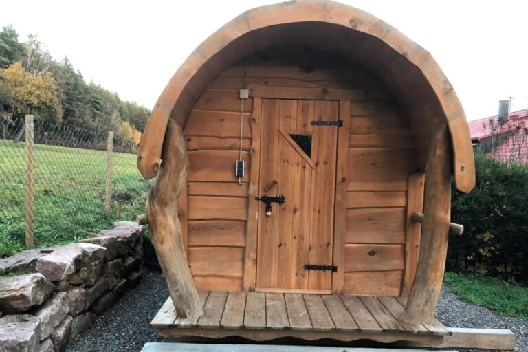 Die Außenansicht der Sauna